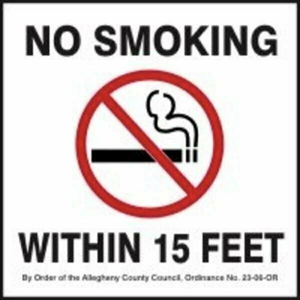 Accuform Safety Sign NO SMOKING WITHIN 15 FEET MSMK456VS